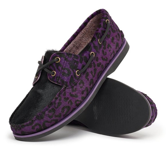 TIMBERLAND MEN'S CLASSIC BOAT SHOE PUR LEOPARD LEATHER A5YTY ALL SIZES